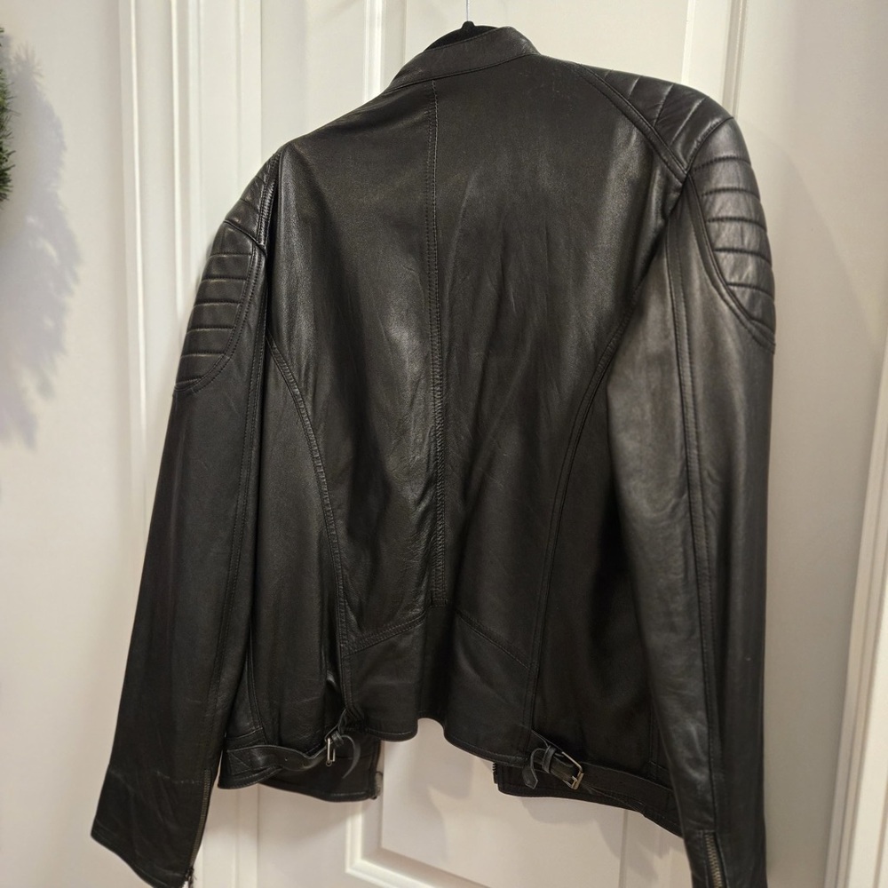 Massimo Black Leather Jacket - Picture 5 of 5